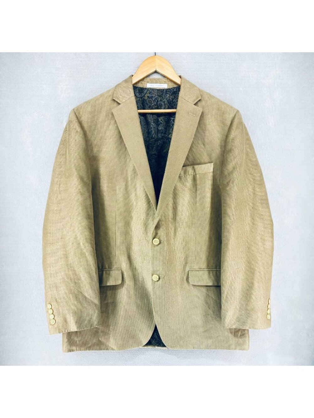 Lauren Ralph Lauren Blazer Mens 44L Beige Stretch Sport Coat Jacket Wedding